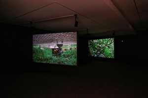 Allora & Calzadilla (in collaboration with Ted Chiang), 'The Great Silence' (2014). Installation view: Sharjah Biennial 13, ‘Tamawuj,’ Sharjah, UAE (10 March–12 June 2017). © Ocula. Photo: Charles Roussel.